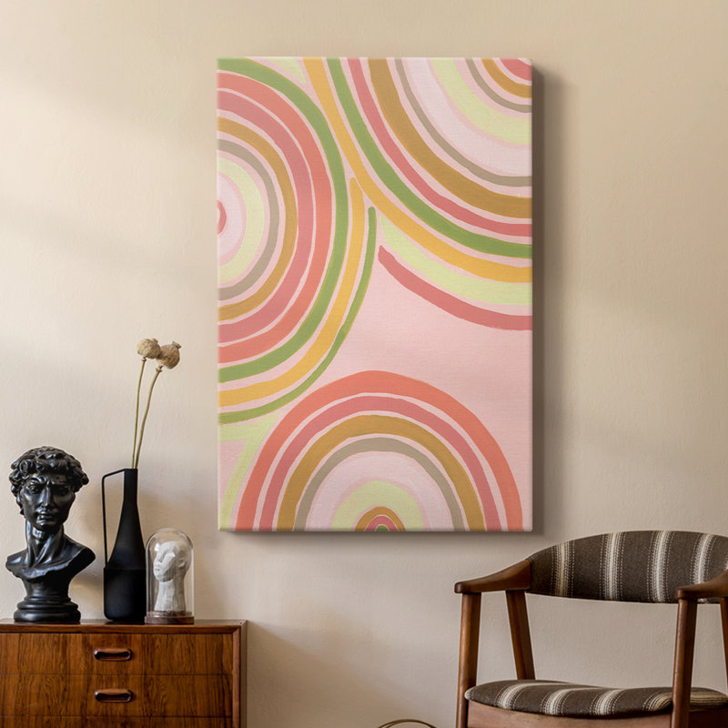 Abstract Rainbow I -Custom Wrapped Gallery Cavas, 18" H x 12" W