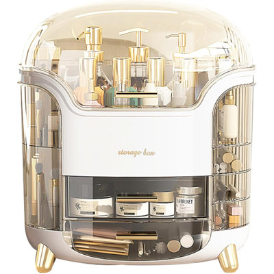 Makeup Organizer Countertop Vanity Cosmetic Skincares Organizer | Large Clear Makeup Organizer Cosmetic Storage Box