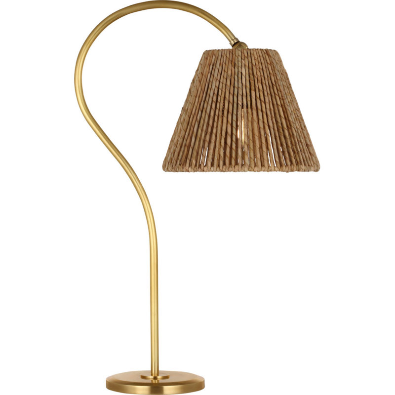Dume 24" Arched Table Lamp, Hand-Rubbed Antique Brass