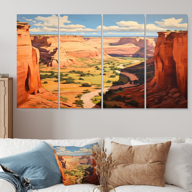 Arizona Archangel Mountain View - Canyon, art mural 4 pièces, H 32 po x l 64 po
