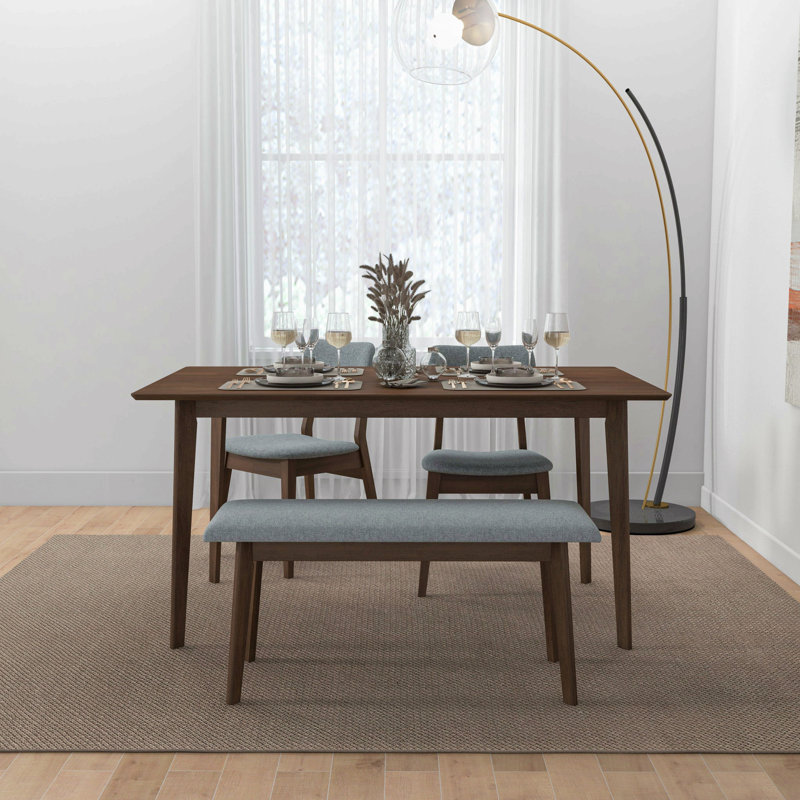 Fabric Upholstered Solid Wood Bench