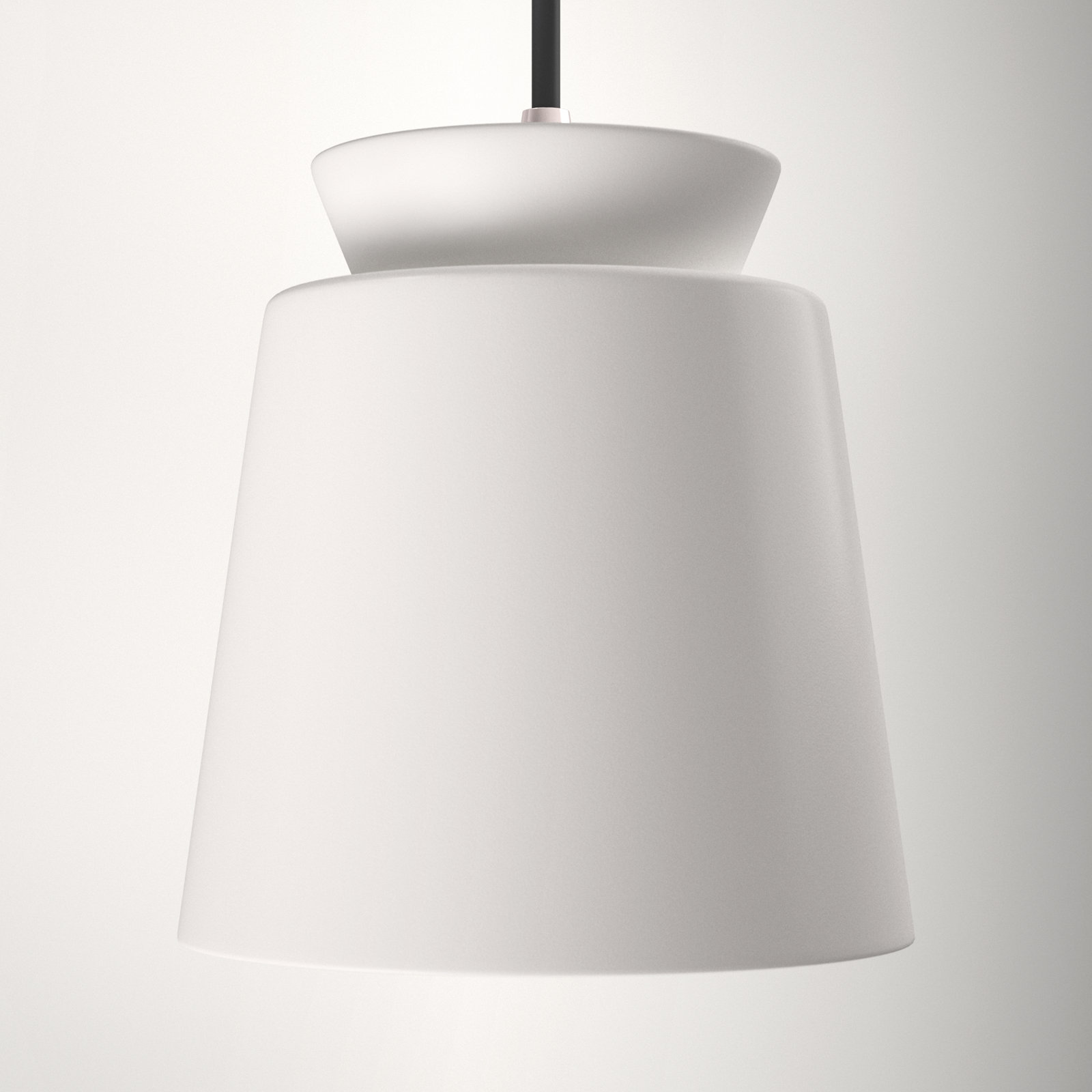 Logan 1 - Light Single Cone Pendant, Brushed Nickel, Matte White, LED (Integrated)