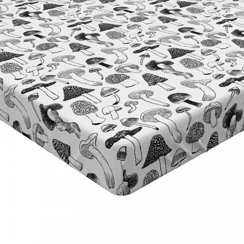 Black and White Paisley Microfiber Twin XL Fitted Sheet