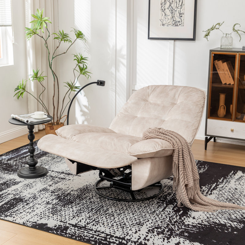 Swivel Recliner Chair, Ivory