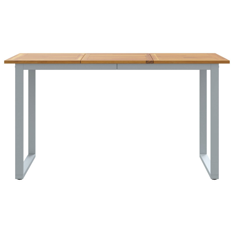 Solid Wood Top Metal Base Dining Table, 75cm H x 140cm W x 80cm D