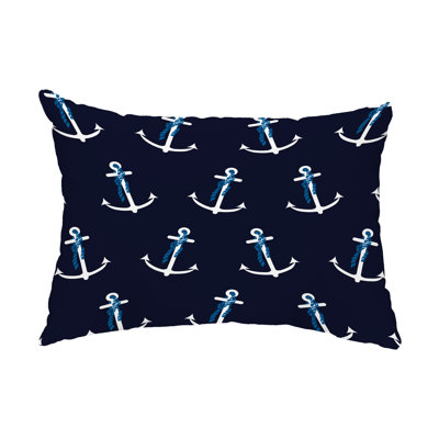 Anchor Whimsy Outdoor Reversible Throw Pillow