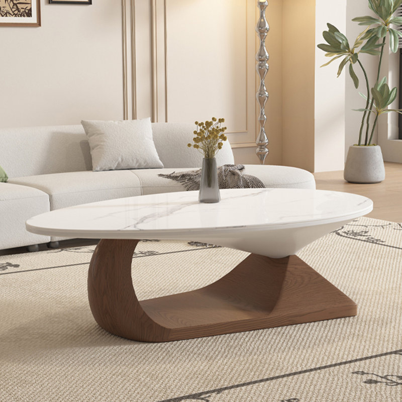 Table basse italienne simple moderne, Brun, H 15,7 po x L 47,2 po x l 31,5 po