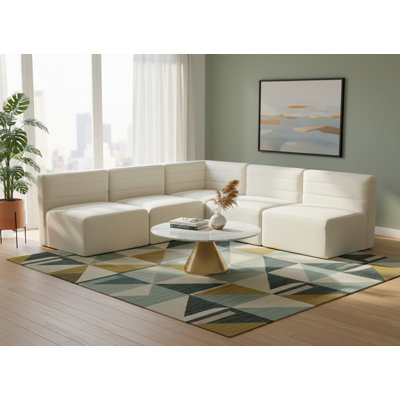 Canapé modulaire réversible en velours 95 po Enso