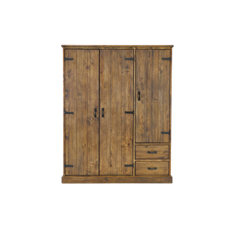 Dollard 3 Door Solid Wood Wardrobe, 190cm H x 158cm W x 60cm D