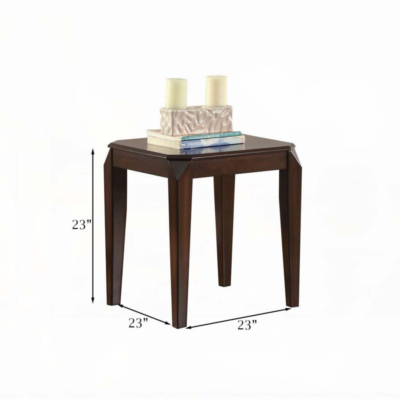 Table de bout en noyer avec pieds fuselés