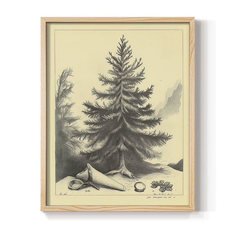 Reproduction d'art encadrée de Noël, H 11 po x l 9 po, Naturel