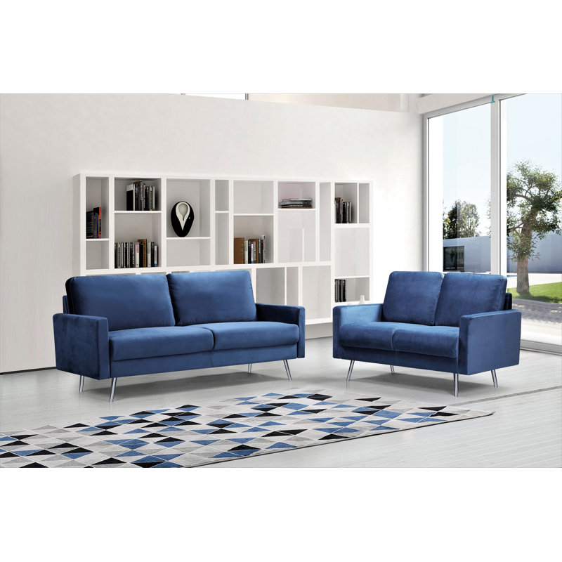 Barstow 2 - Piece Living Room Set, Dark Blue