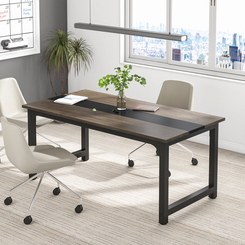 Bureau Montserat, H 29,52 po x l 63 po x P 31,49 po, Gris / Noir