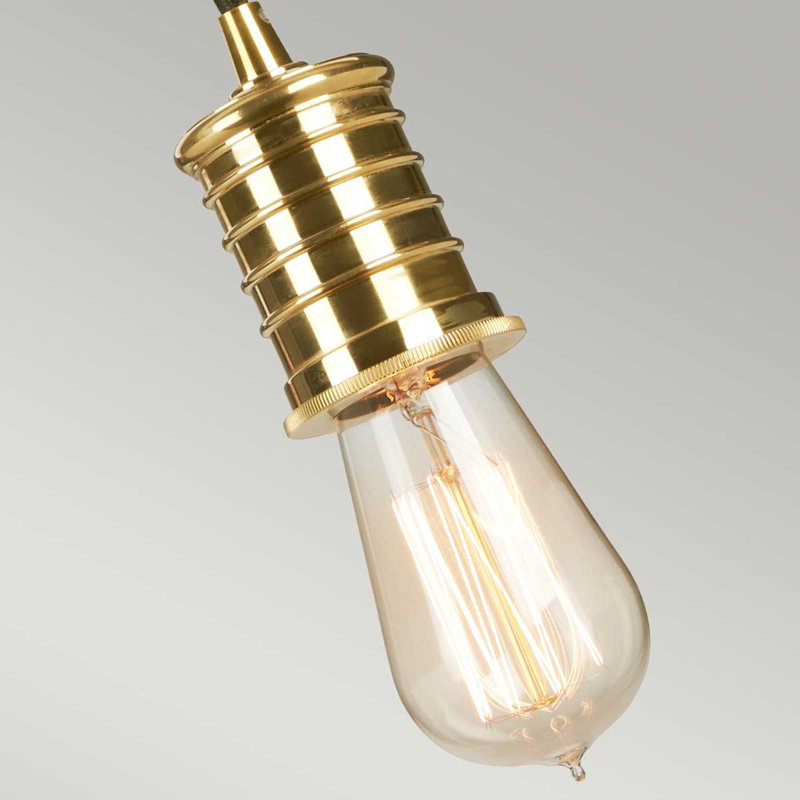Lowell 1 - Light Bulb Pendant, Black/Polished brass