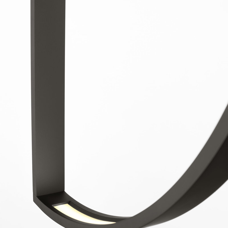 Baku 1 - Light LED Chandelier, 12.9" H x 1.3" W x 12.6" D, Nightshade Black