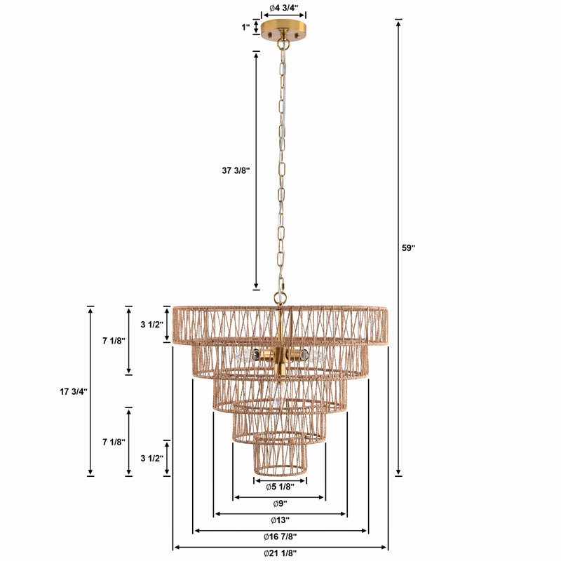 Lustre gradué à 5 lumières Blumenthal