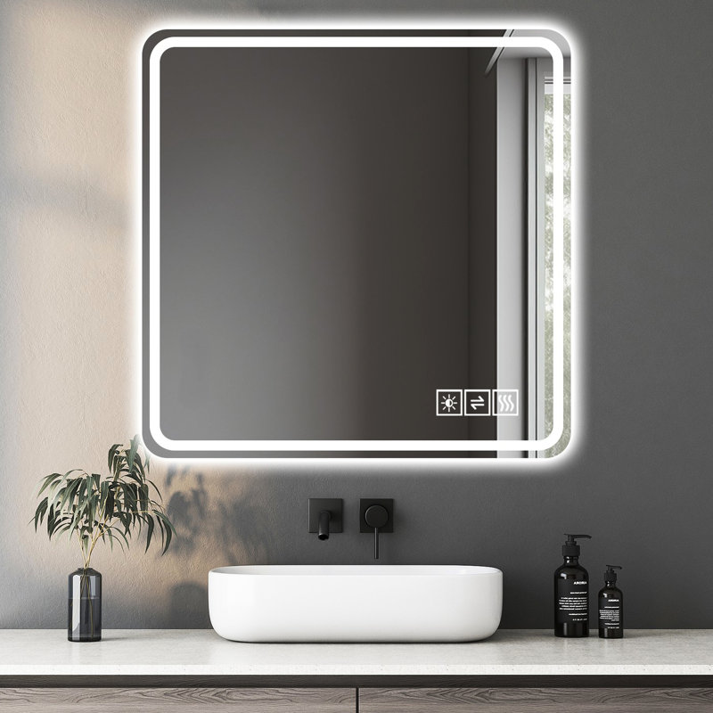 Miroir de salle de bain 36 po x 36 po -, brouillard, rouille, changement de chaleur, indispensable