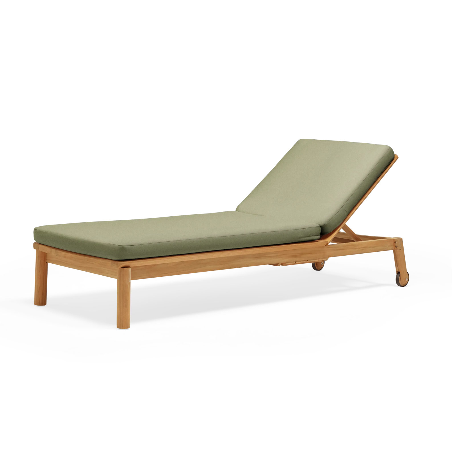 Haven 27.5'' Outdoor Teak Chaise Lounge, Sunbrella Leaf