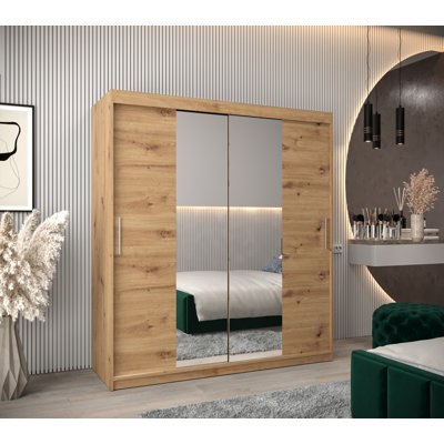 Artishia 2 Door Solid + Manufactured Wood Wardrobe