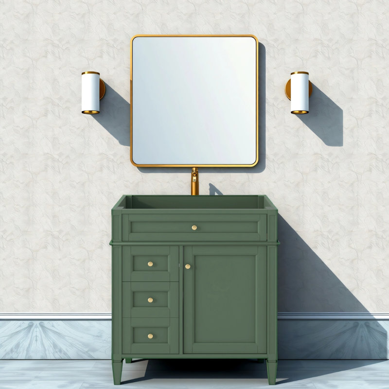 Meuble-lavabo moderne de 30 pouces (sans lavabo supérieur) avec 2 tiroirs et 1 tiroir rabattable (n'inclut pas le lavabo)