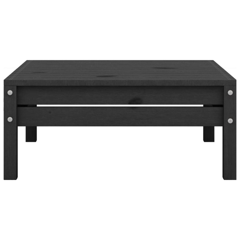 Sheniah Pine Outdoor Ottoman, Black