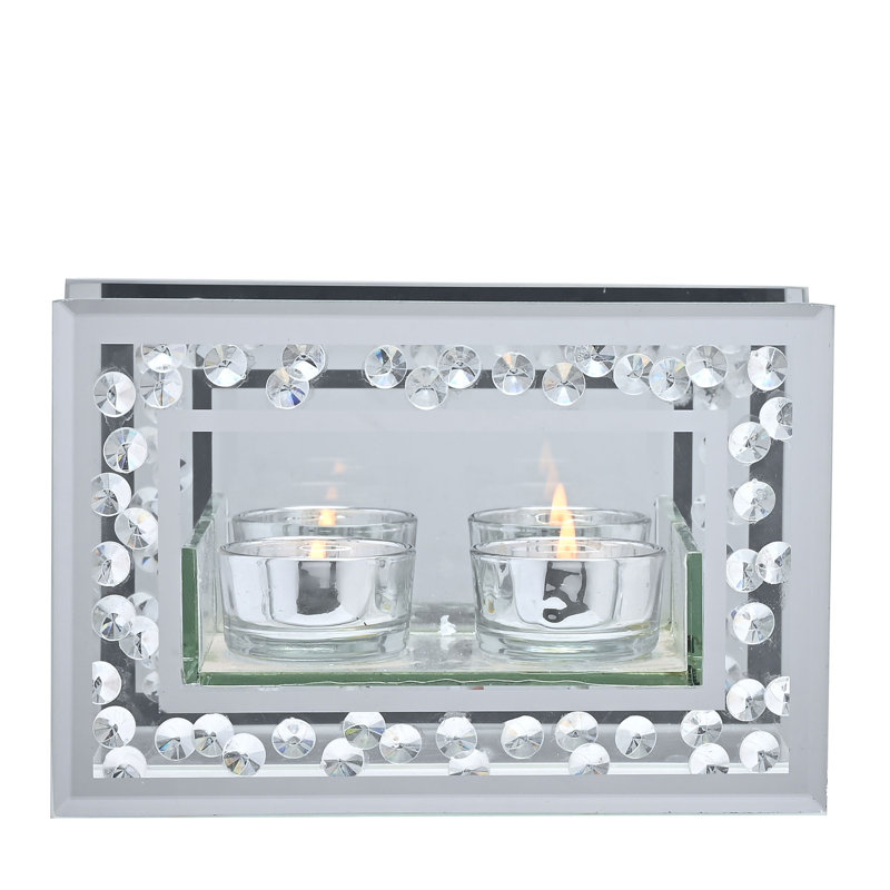 12Cm Glass Tabletop Votive Holder, 2, 12" H x 18" W x 6.7" D