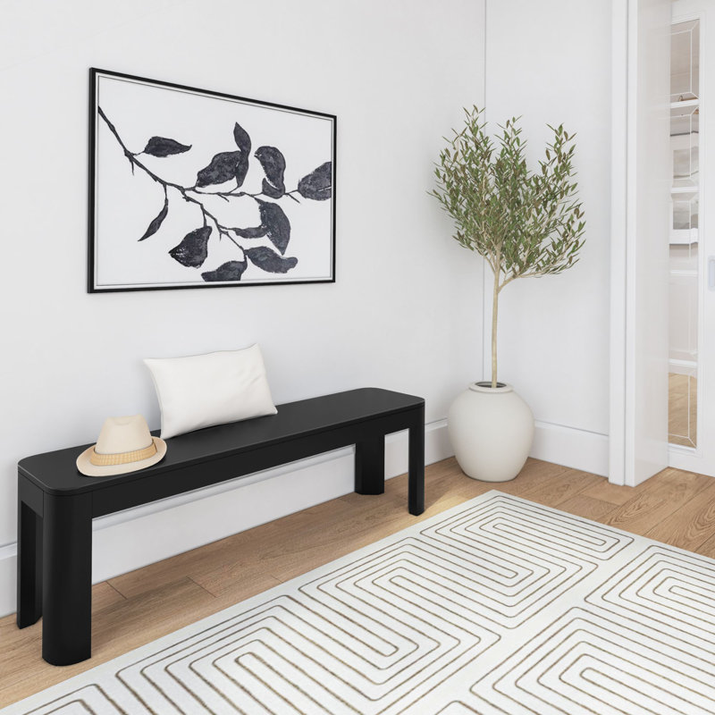 Banc en bois massif Spero 58 ", Noir