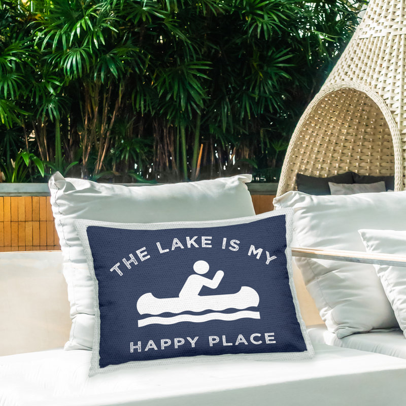 Coussin d'extérieur imprimé Lake Happy Place par Lil 'Rue