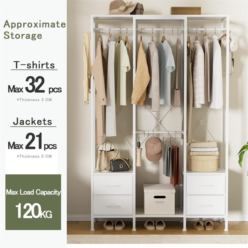 110cm Clothing Rack, White