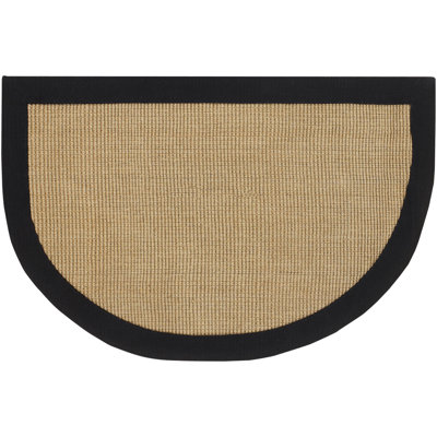 Tapis en jute et sisal tissé à la main noir et brun clair WEST Authentic