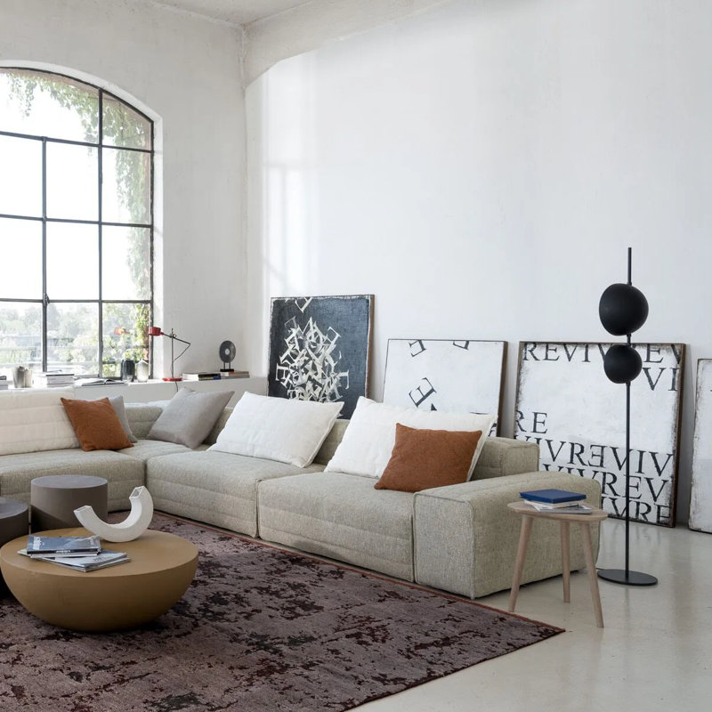 Superluna LED Floor Lamp, Anodic Brass, Matt Black