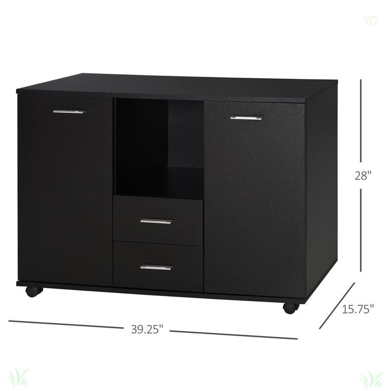 Support pour imprimante Vinsetto multifonctionnel avec 2 tiroirs, 2 tablettes et comptoir
