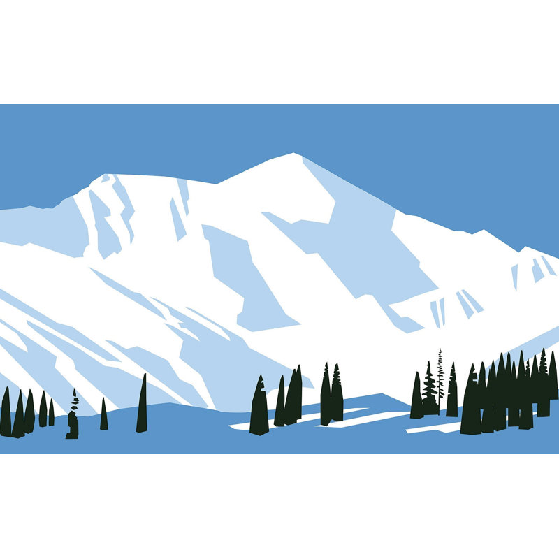 Papier peint de qualité supérieure - Snowy Mountain Peak, L 40 po x l 60 po