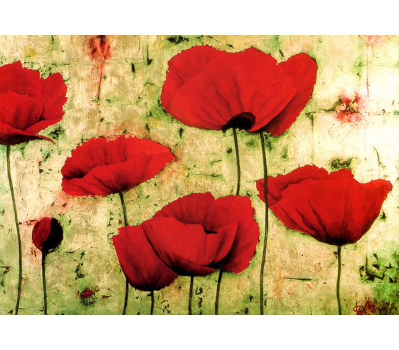 Poppies IV, 28" H x 40" W