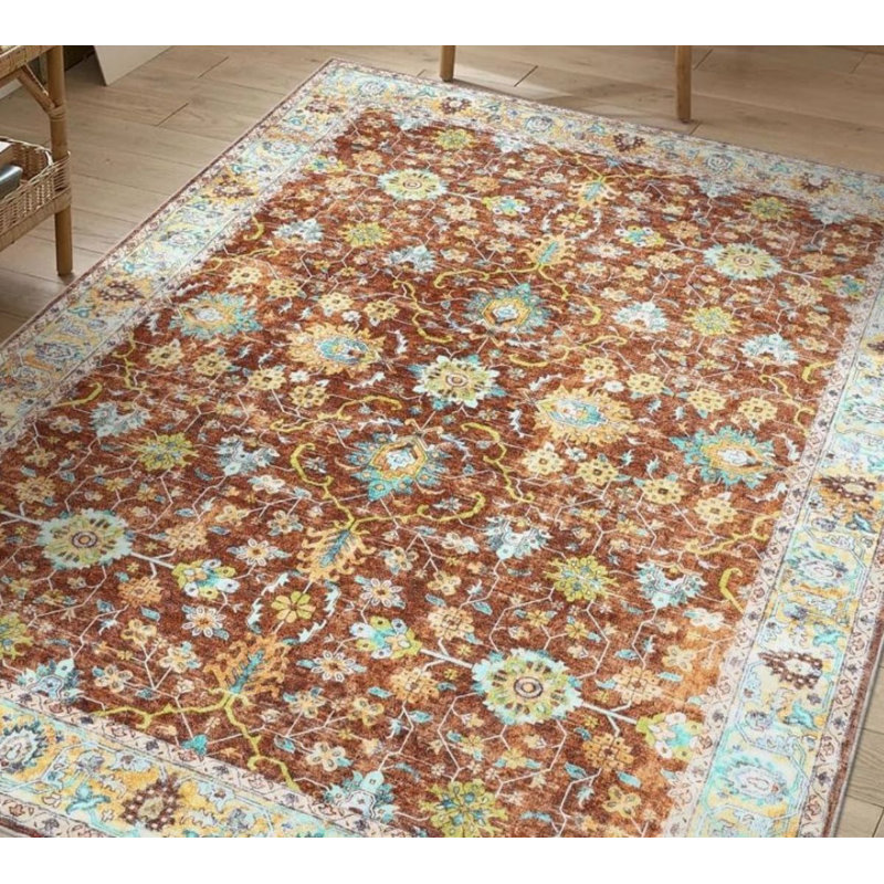 Area Rug, Vintage Rug, Distressed Tribal Area Rug for Living Room Bedroom Dinning Room, Rectangle 9' x 12'
