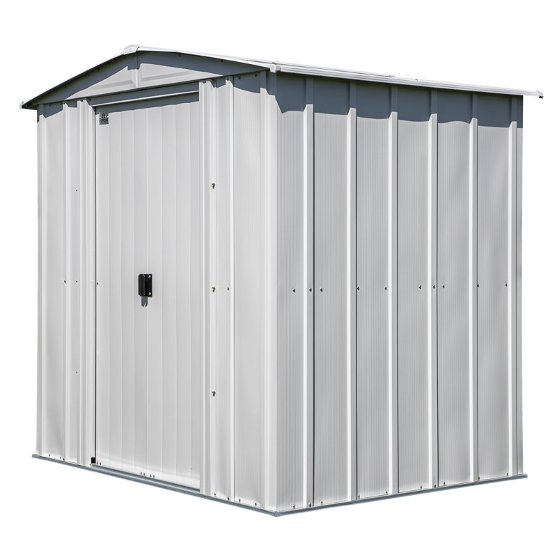 Arrow Classic 6x5 Flute Grey Steel Storage Shed with Sliding Doors
