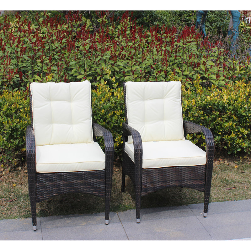 Chaises de salle à manger 2 pièces avec coussins Liberatore (coussin beige)