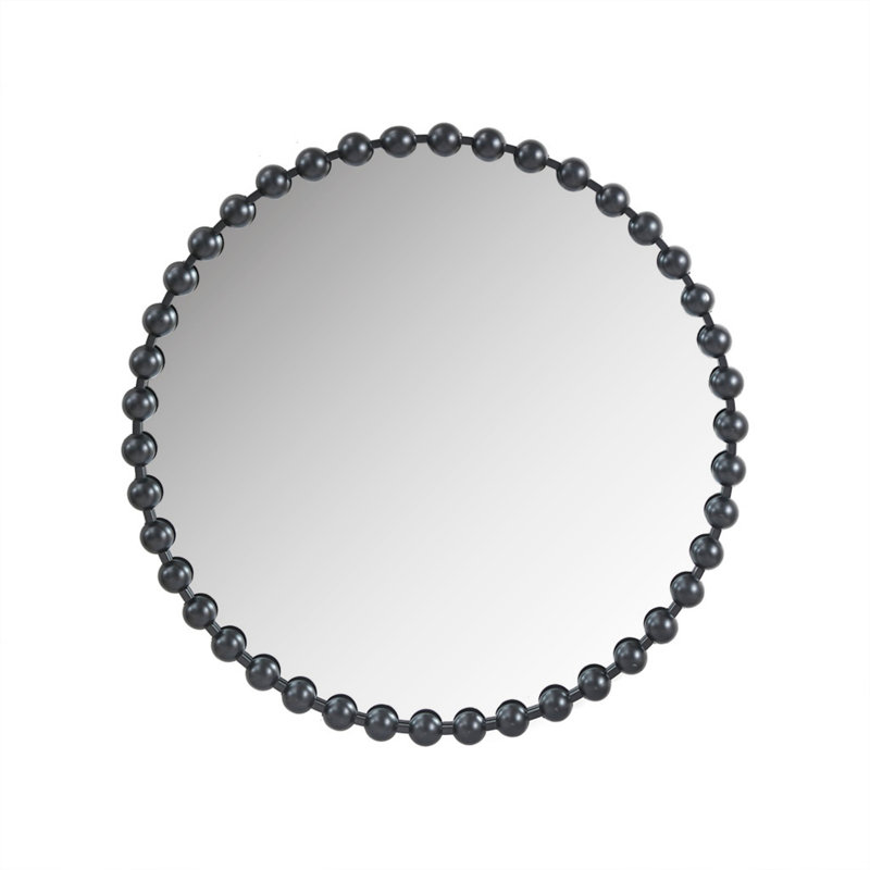 Round Wall Mirror, 36'' x 36'', Black