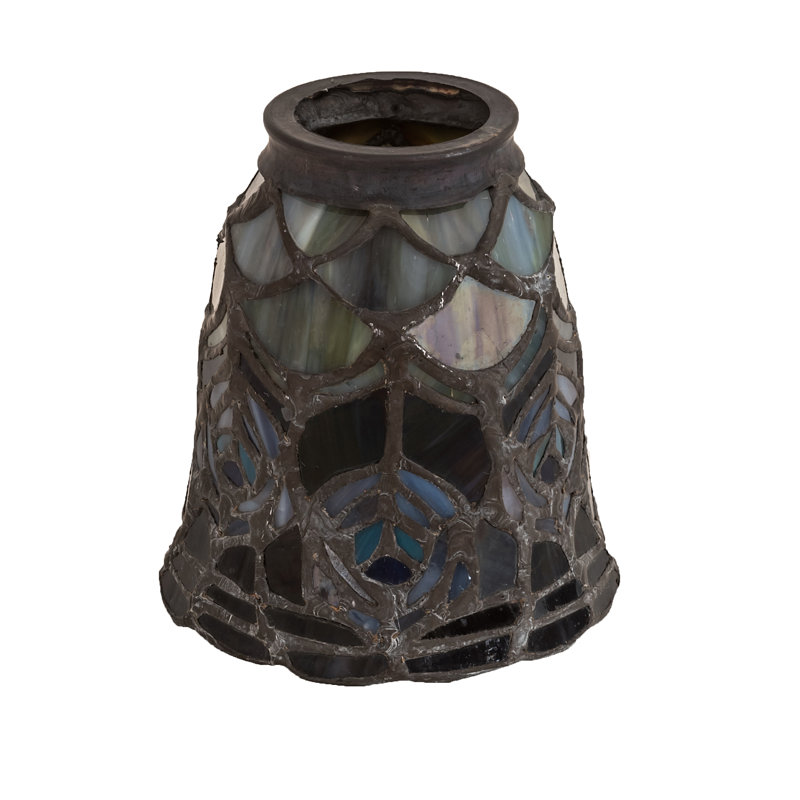 Peacock Feather 4'' Stained Glass Bell Fanlight Shade