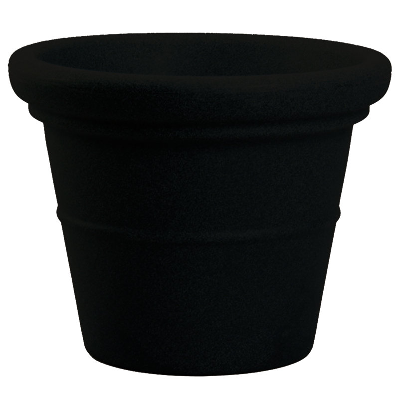 Frias Resin Pot Planter Set, Black, 20" H x 24" W x 24" D