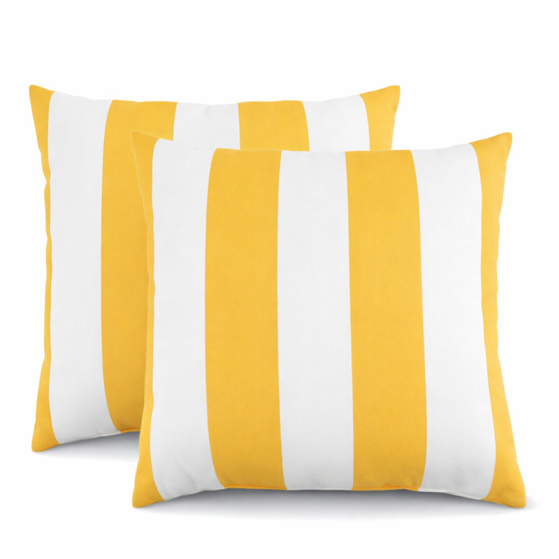 Coussins d'extérieur, Yellow/White Striped 8