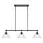 Luminaire suspendu linéaire en verre à nervures 3 lumières 50,4 po-132835267-132835268