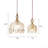 Grid Glass Brass Pendant Light With Crystal Deco-419442614