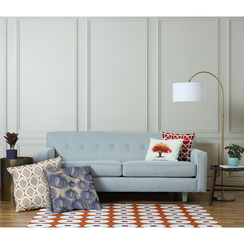 Coussin 333_Pumpkins-A-Pleasant, 30 po x 30 po, Bleu