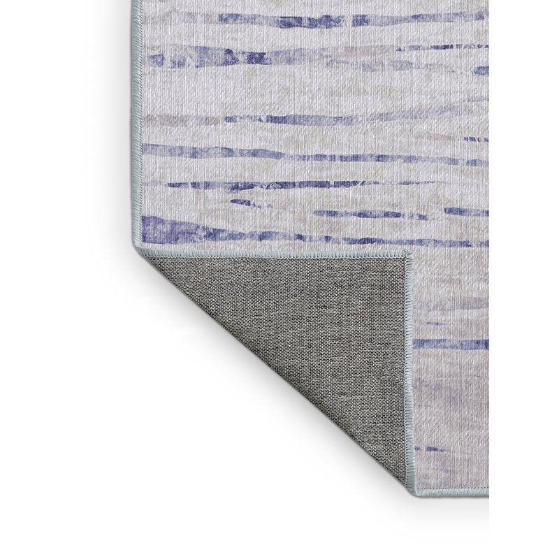 Machine Washable Blue Area Rug, Rectangle 7' x 9'