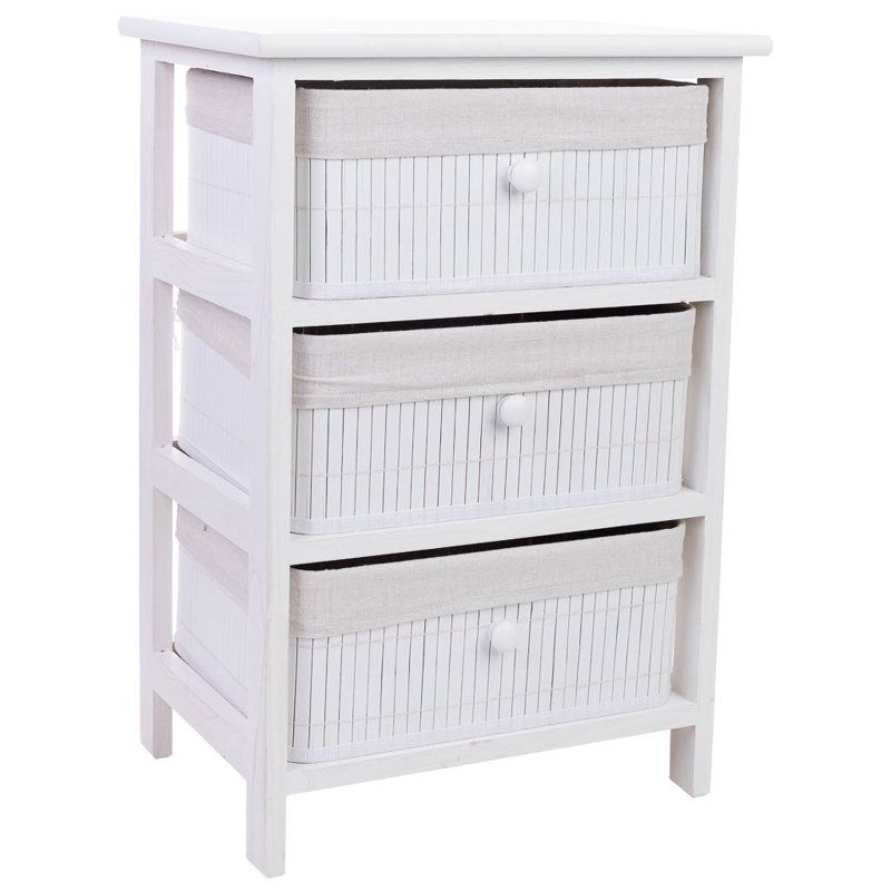 Saveah 40cm W 3 - Drawer Chest of Drawers, White