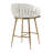 26'' Counter Height Bar Stools Velvet Kitchen Island Counter Bar Stool With Hand- Wave Back,Golden Chromed Base And Footrest (Beige)-730704098