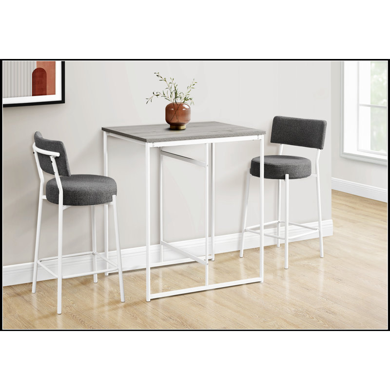 Modern 32-Inch Rectangular Counter Height Dining Table, Compact and Durable for Small Kitchens, Gray/White