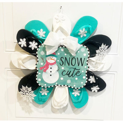 Lighted Snowman Wreath