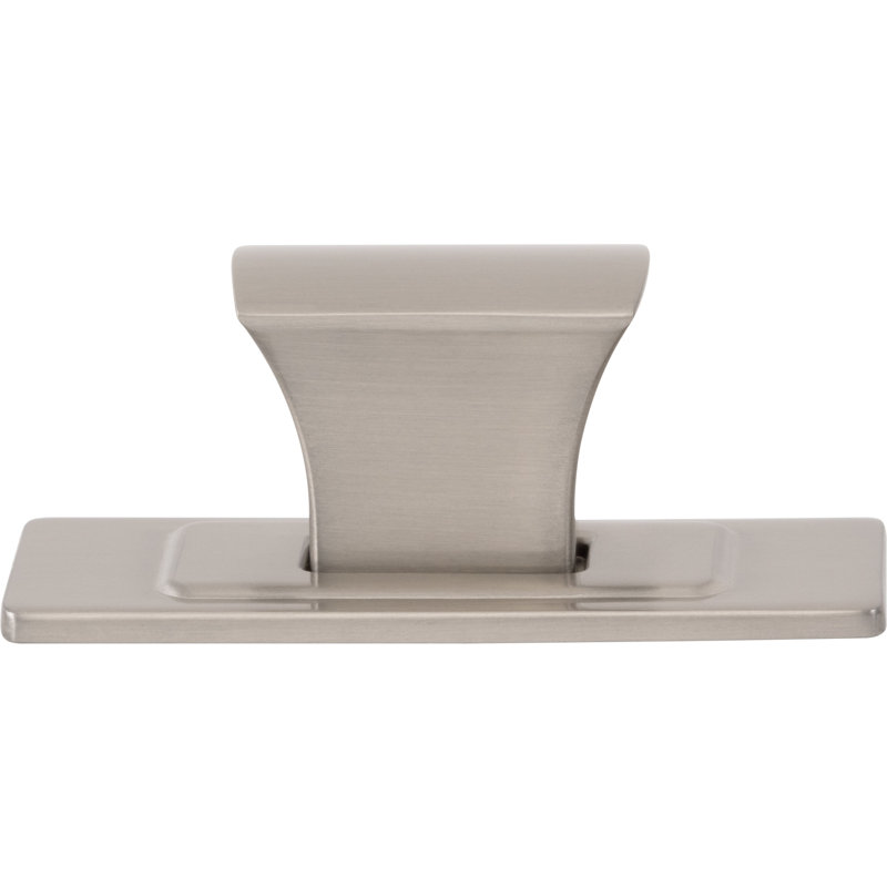 Brushed Nickel 1 1/4" Rectangular Modern Knob with Mounting Hardware